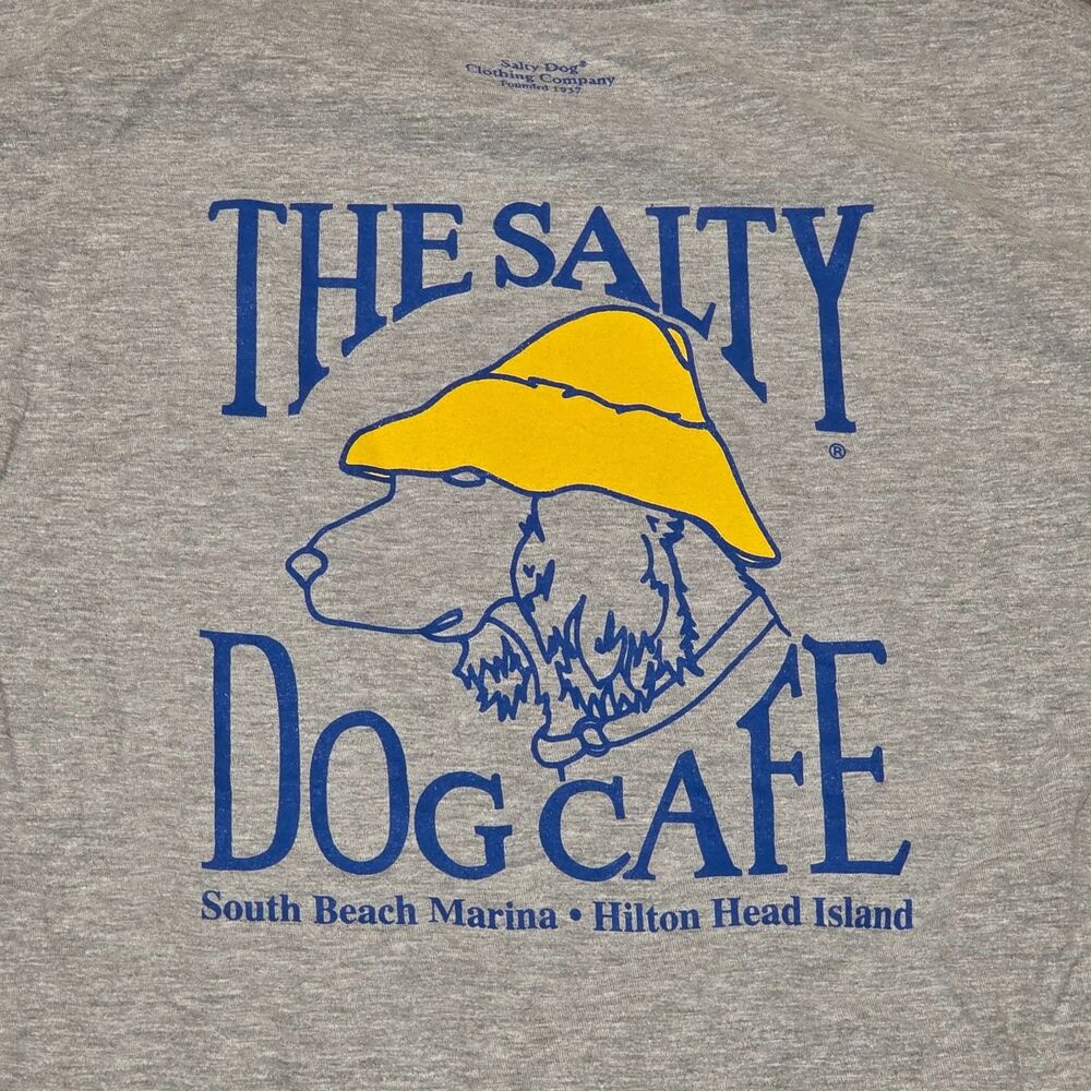 The Salty Dog Cafe Women's Gray Short Sleeve Graphic T-Shirt Size S/P/CH Hanes - Picture 2 of 7